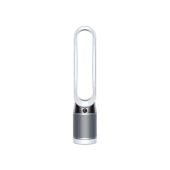 Dyson Pure Cool TP04 purifying fan in white/silver, 2-in-1 air purifier, advanced HEPA filtration.