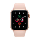 Refurbished Apple Watch SE 2020 40mm Gold Aluminium Case with Pink Sport Band.