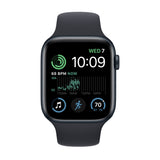 Refurbished Apple Watch SE (2022) - 44mm Midnight Aluminium Case with Black Sport Band