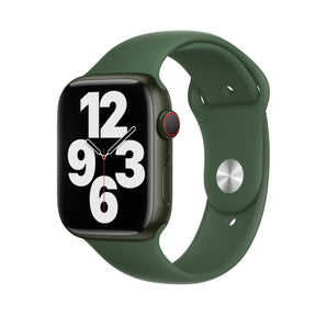 Refurbished Apple Watch Series 7, 41mm green aluminium case with green sport band.
