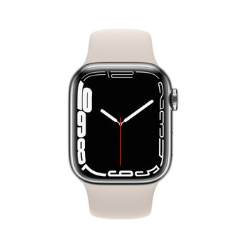 Refurbished Apple Watch Series 7 - 45mm Starlight Aluminium Case with White Sport Band