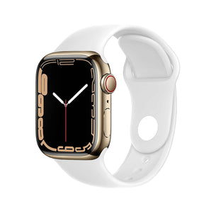 Refurbished Apple Watch Series 7 - 41mm Gold Stainless Steel Case with White Sport Band
