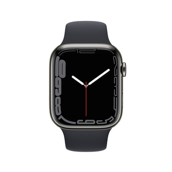 Refurbished Apple Watch Series 7 - 41mm Graphite Stainless Steel Case with Black Sport Band