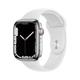 Refurbished Apple Watch Series 7 - 45mm Silver Stainless Steel Case with White Sport Band