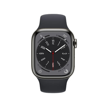 Refurbished Apple Watch Series 8 - 41mm Graphite Stainless Steel Case with Black Sport Band