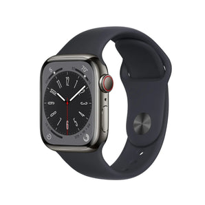 Refurbished Apple Watch Series 8 - 45mm Graphite Stainless Steel Case with Black Sport Band