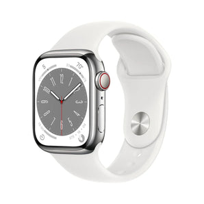 Refurbished Apple Watch Series 8 - 45mm Silver Stainless Steel Case with White Sport Band