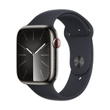 Refurbished Apple Watch Series 9 - 41mm Graphite Stainless Steel Case with Black Sport Band