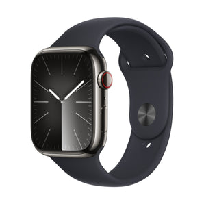 Refurbished Apple Watch Series 9 - 41mm Graphite Stainless Steel Case with Black Sport Band