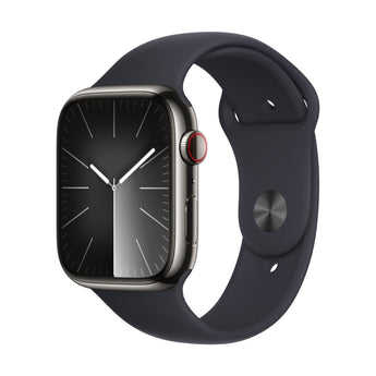 Refurbished Apple Watch Series 9 - 45mm Graphite Stainless Steel Case with Black Sport Band