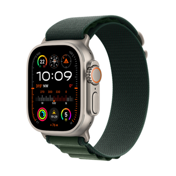 Refurbished Apple Watch Ultra 2 - 49mm Natural Titanium Case with Green Alpine Loop Band