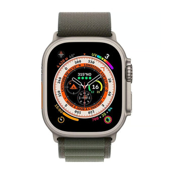 Refurbished Apple Watch Ultra - 49mm Natural Titanium Case with Green Alpine Loop Band