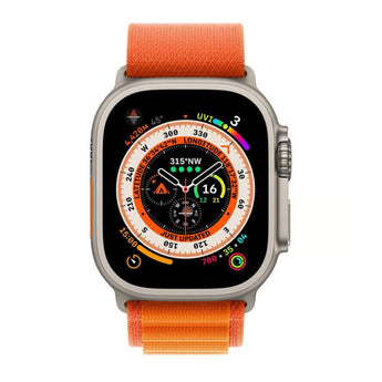Refurbished Apple Watch Ultra - 49mm Natural Titanium Case with Orange Alpine Loop Band