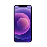 Refurbished iPhone 12 mini in purple with 12MP camera and compact design.