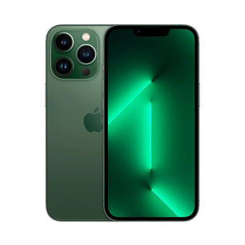 Refurbished iPhone 13 Pro Max in Alpine Green with A15 chip.