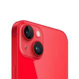 Refurbished iPhone 14 PRODUCT(RED) with dual-camera system and A15 Bionic Chip.