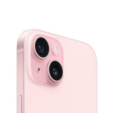 Refurbished iPhone 15 Plus Pink with dual-camera system showcasing sleek design.
