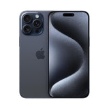 Refurbished iPhone 15 Pro Blue Titanium with 48MP camera, A17 Pro Chip.