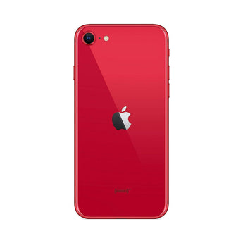 Refurbished iPhone SE 2020 PRODUCT(RED) with 75-point quality check assurance.