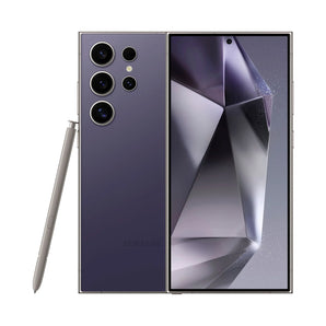 Refurbished Samsung Galaxy S24 Ultra in Titanium Violet with advanced camera system.